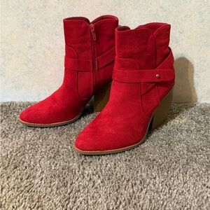 Red Suede Ankle Boots